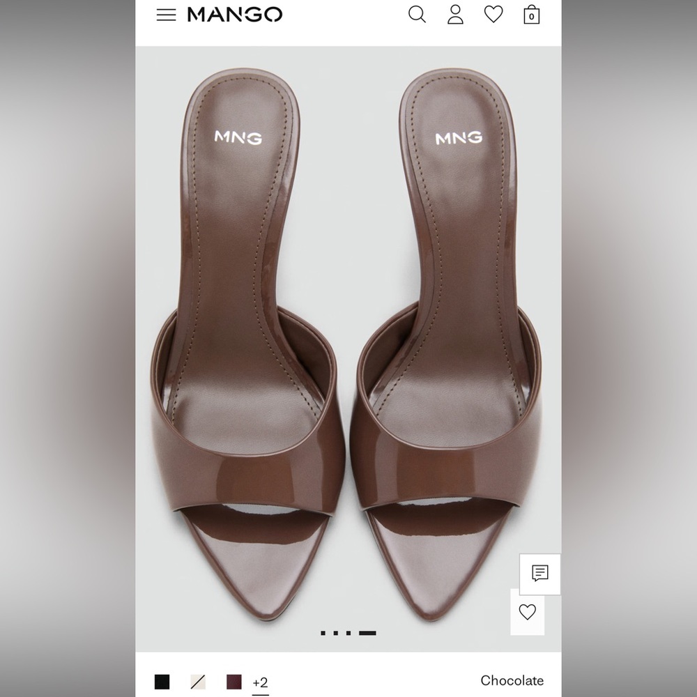 Mango Women's Chocolate pointed Heels (open)